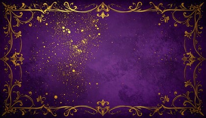 Ornate purple background with gold accents