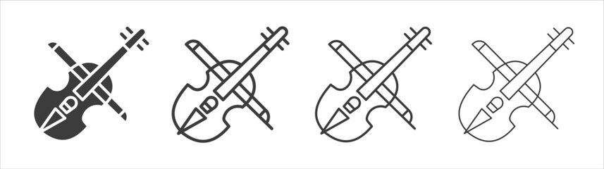 Cello vector icon set in black and white color. © Recoonde
