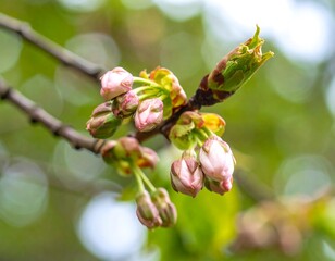 Spring blossoms on a branch