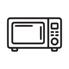 Vector art of microwave oven line icon kitchen appliance vector illustration of a microwave for cooking and heating food modern design, simple and elegant style for web and print