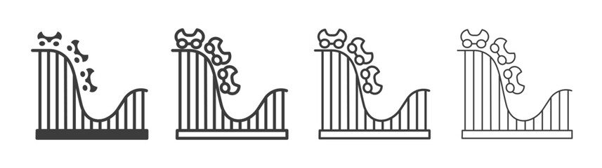 Roller coaster vector icon set in black and white color. © Recoonde
