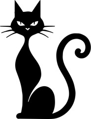 vector illustration of a cat icon silhouette, isolated on white