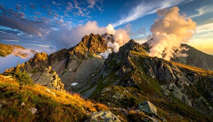 Mountain peak at sunset (2)