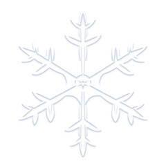 White snowflake illustration with transparent background
