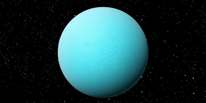 Planet Uranus floating in the solar system in orbit within space