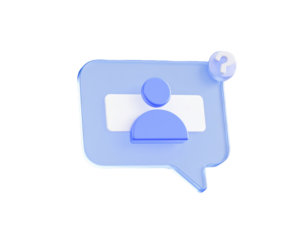 3D Glassmorphic Online Quiz Icon