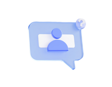 3D Glassmorphic Online Quiz Icon