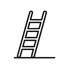 Illustration of a ladder the ladder is a simple, minimalist design, rendered in black lines against a clean white backdrop, making it suitable for various design applications