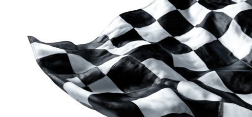 Checkered race flag billowing in the wind
