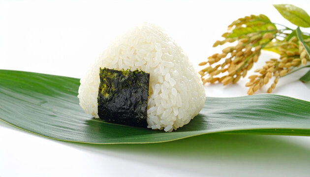 おにぎりと稲のイメージフォト