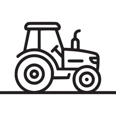 Illustration of a tractor the tractor is drawn in a simple, minimalist style, with clean lines and a focus on the essential elements of the vehicle the design is modern and versatile