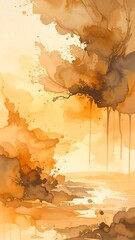 Abstract art, warm hues, flowing forms