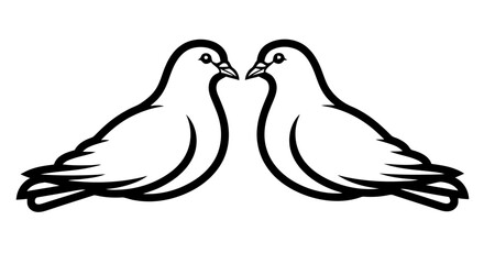Obraz premium Two doves facing each other
