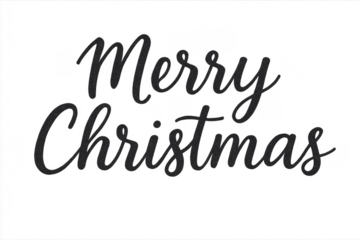 Elegant merry christmas lettering celebrating winter holidays on transparent background