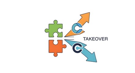 Strategic merger and acquisition concept, puzzle pieces connecting for business growth