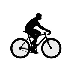 Obraz premium Silhouette a cyclist riding a bicycle