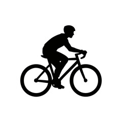 Obraz premium Silhouette a cyclist riding a bicycle