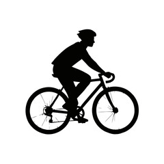 Obraz premium Silhouette a cyclist riding a bicycle
