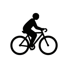 Fototapeta premium Silhouette a person riding a bicycle