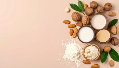 Nut Milk Variety with Almonds Macadamia and Walnuts