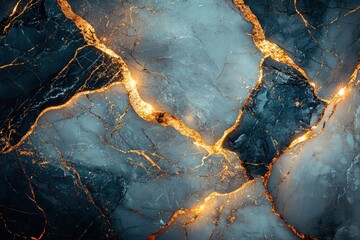 Dark blue-grey stone with golden veins, abstract pattern, shimmering light details