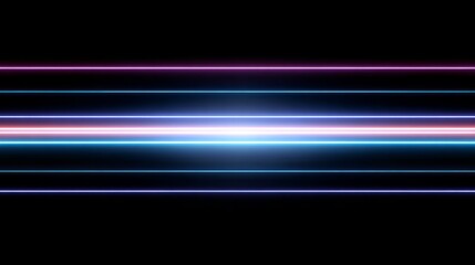 Horizontal neon laser lines glowing blue speed streaks motion light stripes sparks abstract futuristic effect