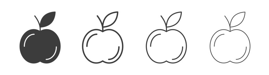 Apple icons set vectors graphic designs