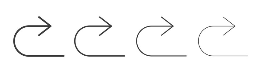 Redo icons set vectors graphic designs