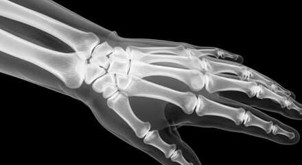 Obraz premium X-Ray Image of a Human Hand and Wrist.