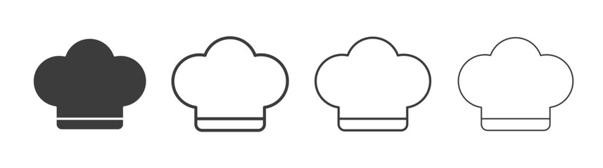 Chef hat icons set vectors graphic designs