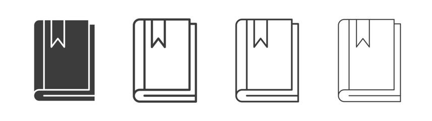Book bookmark icons set vectors graphic designs