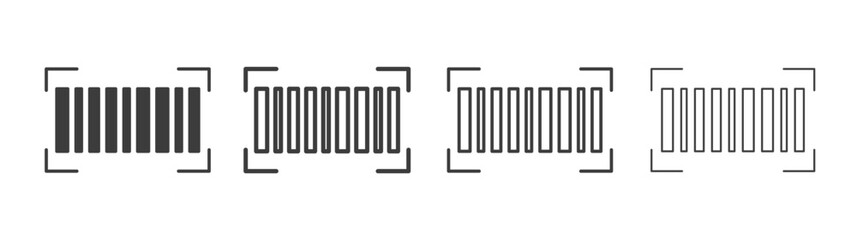 Barcode read icons set vectors graphic designs