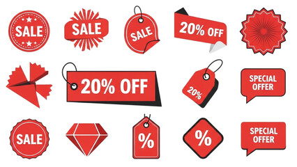 Discount Tags Vector Illustration Marketing and Promotion Labels Banners AI EPS PNG