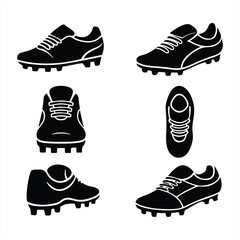 Football Boots Soccer Cleats Vector Icon Set