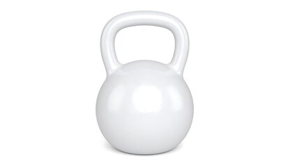 White kettlebell on a white background
