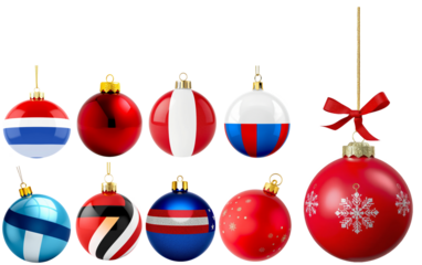 Various painted Christmas balls Collage