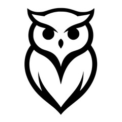 Hermosa silueta de logotipo de búho