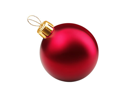 A red ornament with a gold colored ball on it - Powered by Adobe