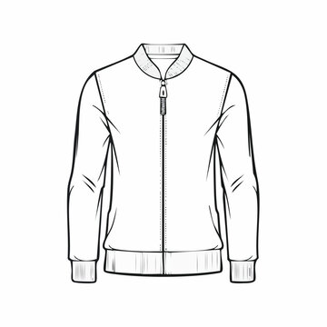 Quarter zip pullover line art vector illustration