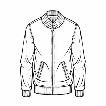 Quarter zip pullover line art vector illustration