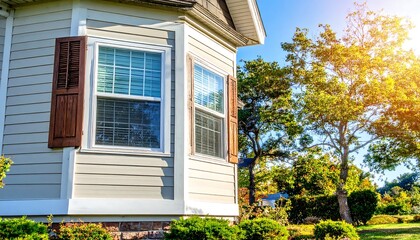 Home exterior with bay window