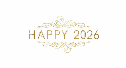 Happy new year 2026 happy new year 2026 golden celebration greeting card design vector illustration template graphic image vector