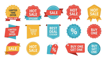 Obraz premium Discount Tags Vector Illustration Marketing and Promotion Labels Banners AI EPS PNG
