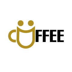 coffee text logo design. coffee shop logo