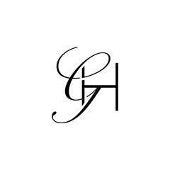 initial letter H with g script logo