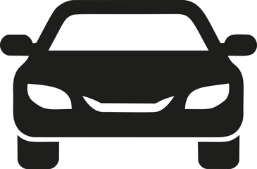 Obraz premium Car front view sketch, hand drawn vector, simple modern silhouette icon — stock vector