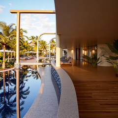 Fototapeta premium swimming pool in hotel