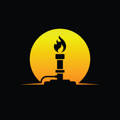 Obraz premium candle abstract logo modern style 