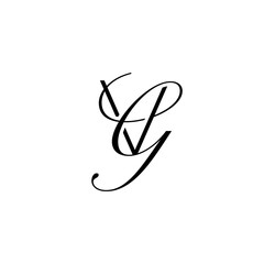 initial letter V with g script logo