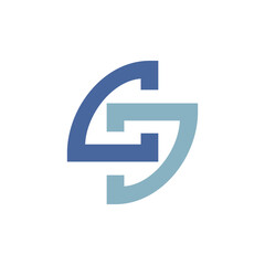 cj letters abstract logo modern style